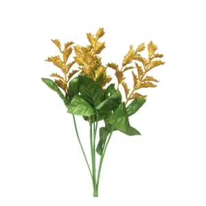 Muérdago Brillante color Dorado - Verde de  x 33 cm