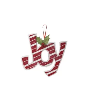 Adorno Joy color Blanco - rojo de 16 cm