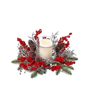 Candelabro Cherry color Transparente - Verde - Rojo de 40 cm