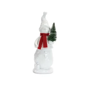 Snowman Árbol color Blanco - Rojo - Verde de 29 cm