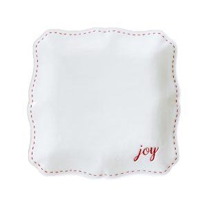 Plato Joy color Blanco - Rojo de  30 x 30 cm