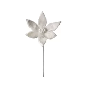 Flor Terciopelada color Blanco de 61 cm