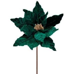 Poinsettia Velvet Verde 61 cm color Verde de  0 x  0 x 61 x 0 cm