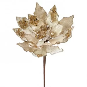 Poinsettia Beige- Dorado 46 cm color Beige- Dorado de 0 x 0 x 46 x 0 cm