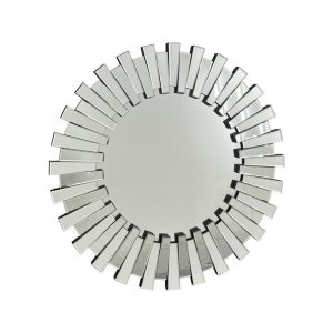 Espejo Circular Acanalado color Plateado de  90 x  0 x 0 x 0 cm