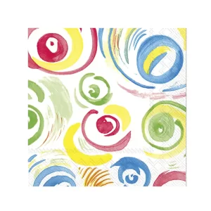 Servilleta coctel Espirales color Multicolor de 12,7 cm