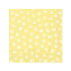 Servilleta coctel Lunares color Amarillo de 12,7 cm