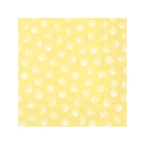 Servilleta lunch Lunares color Amarillo de 16,5 cm