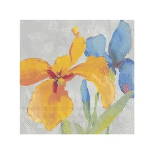 Servilleta coctel Iris color Amarillo - Azul Cielo de 12,7 cm