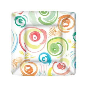 Plato espirales color Multicolor de 17,8 cm