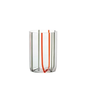 Vaso Cristal Tirache 12 Onz - Set 6 color Rojo - Gris de  x 10