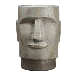 Maceta Rostro Moai color Marrón de 46 cm