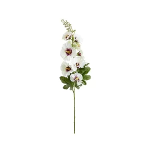 Flor Alcea color Blanco - Vinotinto de 91cm