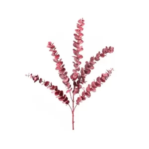 Follaje Eucalipto color Rojo - Gris de 89cm