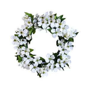 Corona Flores color Blanco - Verde de 51 cm