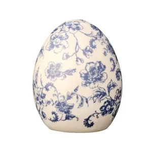 Huevo Mosaico color Azul - Blanco de 13 cm