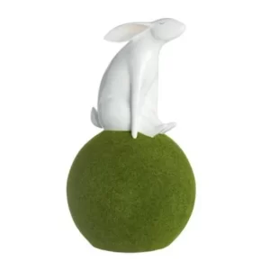 Conejo yoga color Blanco - Verde de  38 cm