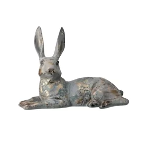 Conejo Envejecido Acostado  color Gris  de  43 cm