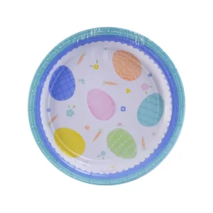 Plato huevos de Pascua color Multicolor de 17,8 cm