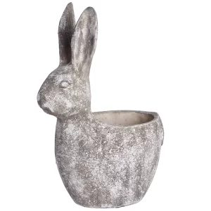 Maceta Conejo color Gris - Blanco de 43 cm