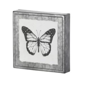 Cuadro Mariposa color Negro - Blanco de 20x20 cm