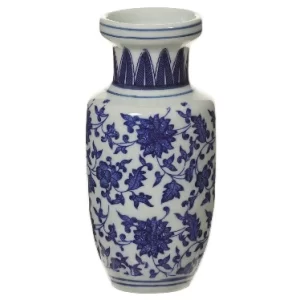 Florero Ceramica color Azul - Blanco de  0 x  0 x 13 x 0 cm
