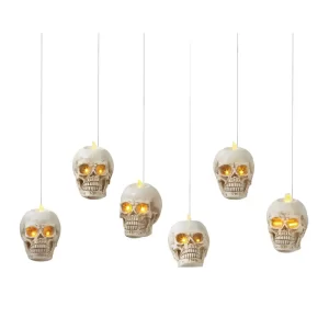Cráneos Iluminados - Set de 6 color Blanco de x 12 cm