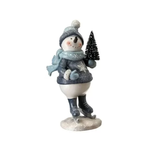 Snowman Arbol color Azul - Blanco de 25cm